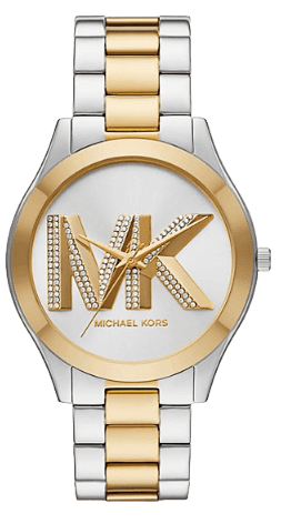 Michael Kors Slim Runway Three Hand Silver Dial Two Tone Steel Strap Watch For Women - MK4735