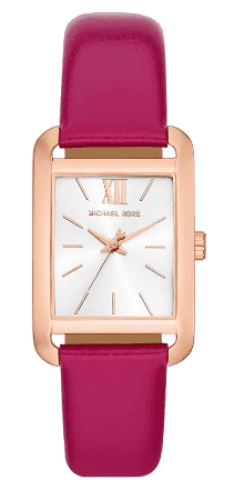 Michael Kors Monroe Three Hand White Dial Pink Leather Strap Watch for Women - MKO1029