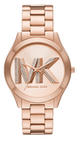 Michael Kors Slim Runway Analog Rose Gold Dial Rose Gold Steel Strap Watch For Women - MK4733