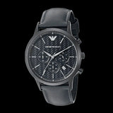 Emporio Armani Renato Chronograph Quartz Blue Dial Blue Leather Strap Watch For Men - AR2481