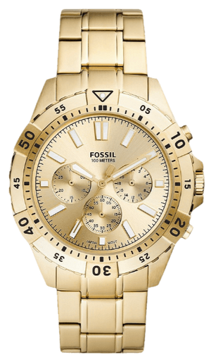 Fossil Garrett Chronograph Gold Dial Gold Steel Strap Watch for Men - FS5772