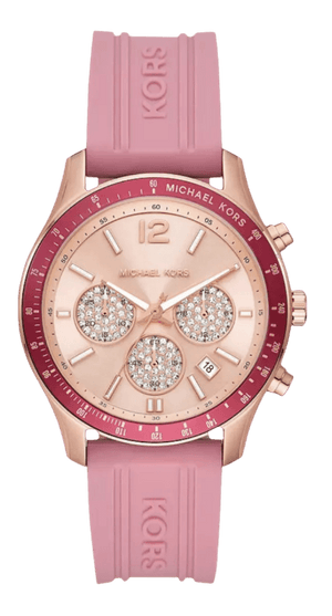 Michael Kors Berkley Quartz Rose Gold Dial Pink Rubber Strap Watch for Women - MKO1039