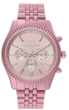 Michael Kors Lexington Chronograph Pink Dial Pink Steel Strap Watch for Women - MK8792