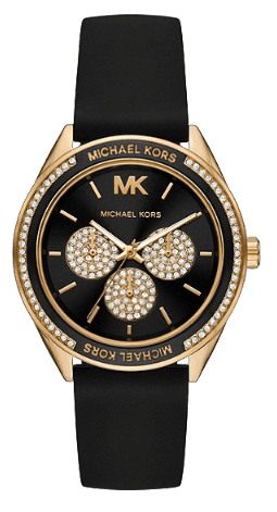 Michael Kors Quartz Black Dial Black Silicone Strap Watch For Women - MK6944
