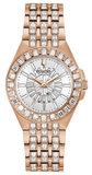 Bulova Phantom White Dial with Swarovski Baguettes Rose Gold Steel Strap Watch for Women - 98L268