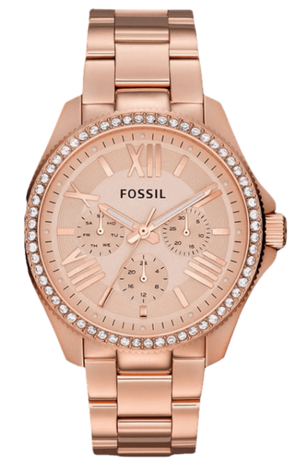 Fossil Cecile Rose Gold Dial Rose Gold Steel Strap Watch for Women - AM4483