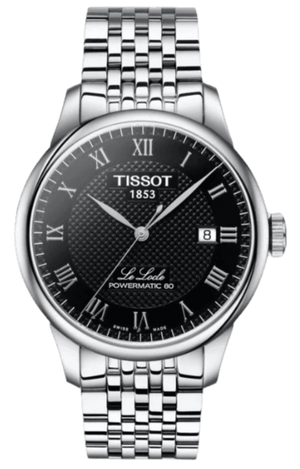 Tissot Le Locle Powermatic 80 Automatic Black Dial Silver Steel Strap Watch For Men - T006.407.11.053.00