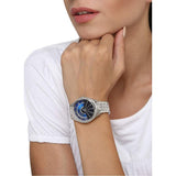 Michael Kors Lauryn Blue Dial Silver Steel Strap Watch for Women - MK3720