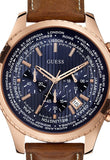 Guess Persuit Chronograph Blue Dial Brown Leather Strap Watch for Men - W0500G1