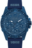 Guess Frontier Crystals Blue Dial Blue Silicon Strap Watch For Men - W1132G4