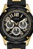 Guess Delta Black Dial Black Rubber Strap Watch for Men - GW0051G2