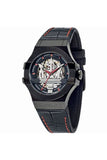 Maserati Potenza Automatic Black Dial Black Leather Strap Watch For Men - R8821108008