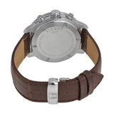 Tissot PRC 200 Chronograph Silver Dial Brown Leather Strap Watch For Men - T055.417.16.037.00