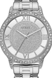 Guess Ethereal Diamonds Silver Dial Silver Steel Strap Watch for Women - W1013L1