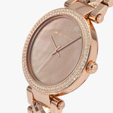 Michael Kors Parker Rose Gold Dial with Diamonds Rose Gold Steel Strap Watch for Women - MK6426