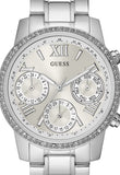 Guess Mini Sunrise Chronograph Quartz Silver Dial Silver Steel Strap Watch For Women - W0623L1