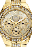 Guess Viva Diamonds Gold Dial Gold Steel Strap Watch for Women - W0111L2