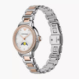 Emporio Armani Mia Three Hand Moonphase Mother of Pearl Dial Two Tone Steel Strap Watch For Women - AR11567