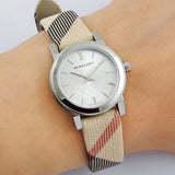 Burberry The City Nova Silver Dial Brown Leather Strap Watch for Women - BU9212