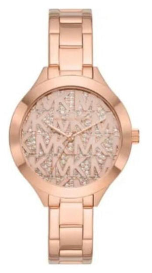 Michael Kors Slim Runway Rose Gold Dial Rose Gold Steel Strap Watch for Women - MK4658