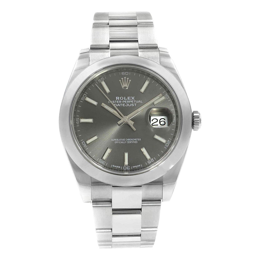 Rolex Datejust 41 Oyster Grey Dial Oystersteel Strap Watch for Men - M126300-0007