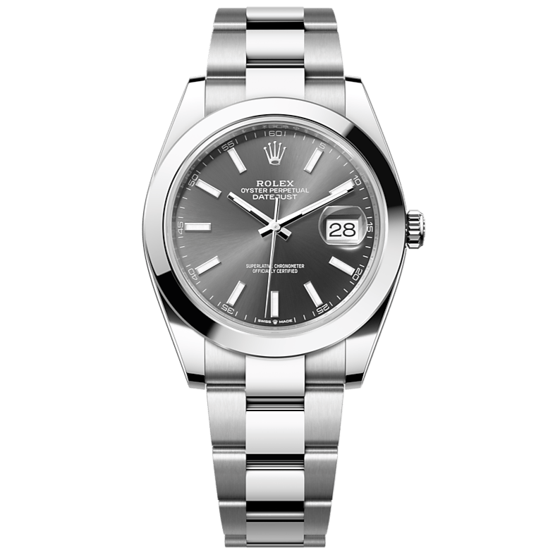 Rolex Datejust 41 Oyster Grey Dial Oystersteel Strap Watch for Men - M126300-0007