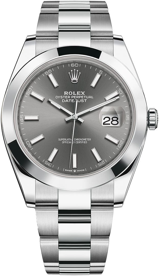 Rolex Datejust 41 Oyster Grey Dial Oystersteel Strap Watch for Men - M126300-0007