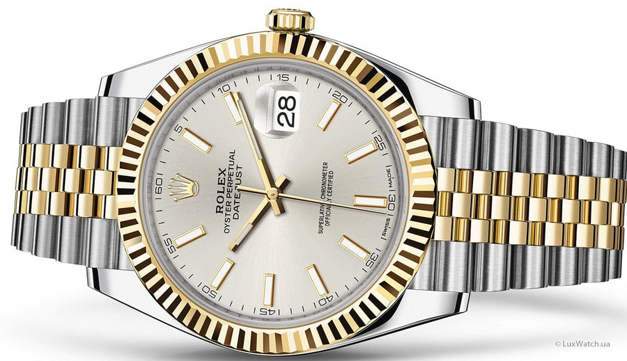 Rolex Datejust 41 Silver Dial Two Tone Oystersteel & Yellow Gold Jubilee Bracelet Watch for Men - M126333-0002