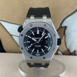 Audemars Piguet Royal Oak Offshore Diver Black Dial Black Rubber Strap Watch for Men - 15710ST.OO.A002CA.01