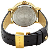 Versace Virtus Quartz Black Dial Black Leather Strap Watch for Women - VEHC00119
