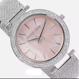 Michael Kors Darci Analog Pink Dial Silver Mesh Bracelet Watch For Women - MK4518