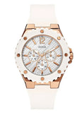 Guess Overdrive Analog White Dial White Rubber Strap Watch for Women - W10614L2