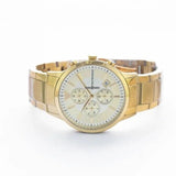 Emporio Armani Renato Chronograph White Dial Gold Steel Strap Watch For Men - AR11332