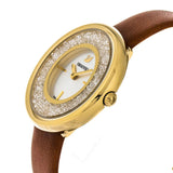 Swarovski Crystalline Pure White Dial Brown Leather Strap Watch for Women - 5275040