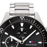 Tommy Hilfiger Larson Multifunction Black Dial Silver Steel Strap Watch For Men - 1791916