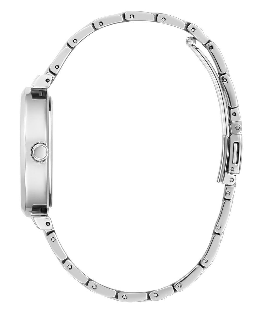 Guess Rumour Quartz Black Dial Silver Steel Strap Watch For Women - GW0613L1