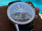 Breitling Navitimer Ref. 806 1959 Re-Edition Black Dial Brown Leather Strap Watch for Men - AB0910371B1X1