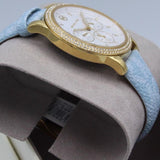 Michael Kors Tibby Multifunction White Dial Blue Leather Strap Watch For Women - MK2965