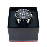 Tommy Hilfiger Larson Chronograph Blue Dial Blue Rubber Strap Watch For Men - 1791920