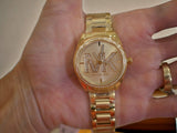 Michael Kors Janelle Quartz Gold Dial Gold Steel Strap Watch For Women - MK7381