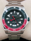 Gucci Dive Quartz Green Dial Silver Steel Strap Watch For Men - YA136222