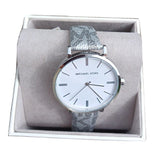 Michael Kors Addyson Quartz White Dial Gray Leather Strap Watch for Women - MK2951