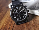 Emporio Armani Luigi Chronograph Black Dial Black Leather Strap Watch For Men - AR11133