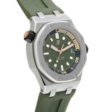 Audemars Piguet Royal Oak Offshore Diver Green Dial Green Rubber Strap Watch for Men - 15720ST.OO.A052CA.01