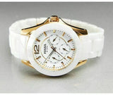 Fossil Ceramic Multifunction White Dial White Steel Strap Watch for Women - CE1006