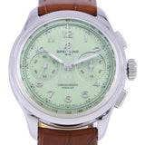 Breitling Premier B09 Chronograph 40 Green Dial Brown Leather Strap Watch for Men - AB0930D31L1P1