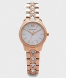 Michael Kors Runway Mercer Mother of Pearl White Dial Two Tone Steel Strap Watch For Women - MK6674