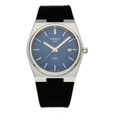 Tissot PRX Quartz Blue Dial Black Rubber Strap Watch For Men - T137.410.17.041.00