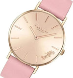 Coach Perry Rose Gold Dial Pink Leather Strap Watch for Women - 14503332-C