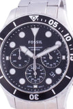 Fossil FB-03 Chronograph Black Dial Silver Steel Strap Watch for Men - FS5725